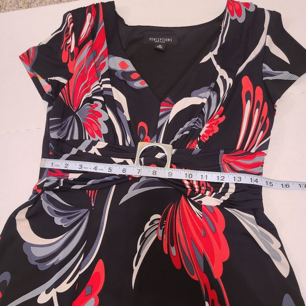 Perceptions New York Dress | Size 10 | Bold Floral Belted Style - Picture 10 of 11